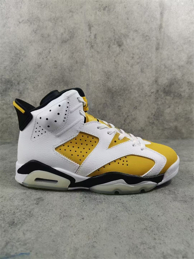 Men's White/Yellow Running Weapon Air Jordan 6 Shoes 074